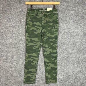 NEW UNIVERSAL THREAD HIGH RISE SKINNY CROP JEANS CAMO WOMEN'S SIZE 25 STRETCH‎